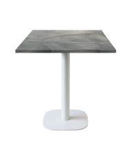 Table 70 x 70 cm - modèle Round pied blanc lune bleue