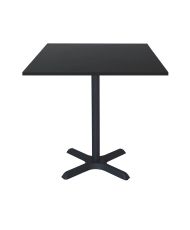 Tisch 70 x 70 cm – Modell Dina mit Fuß und schlichtem Schwarz