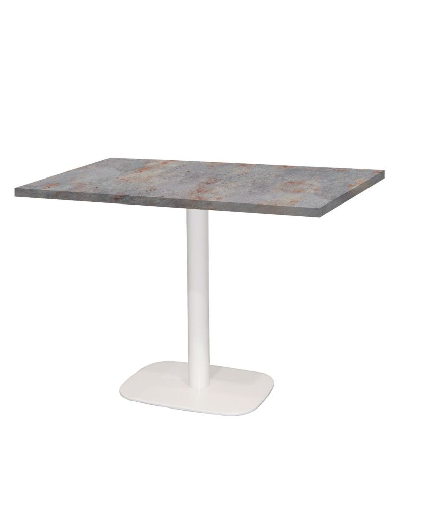 Table 120 x 70 cm - Round pied blanc gris rouille Table 120 x 70 cm - Round pied blanc gris rouille