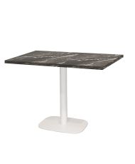 Tisch 120 x 70 cm – runder Sockel aus weißem Königsmarmor
