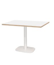 Table 120 x 70 cm - Round pied blanc blanc chants bois