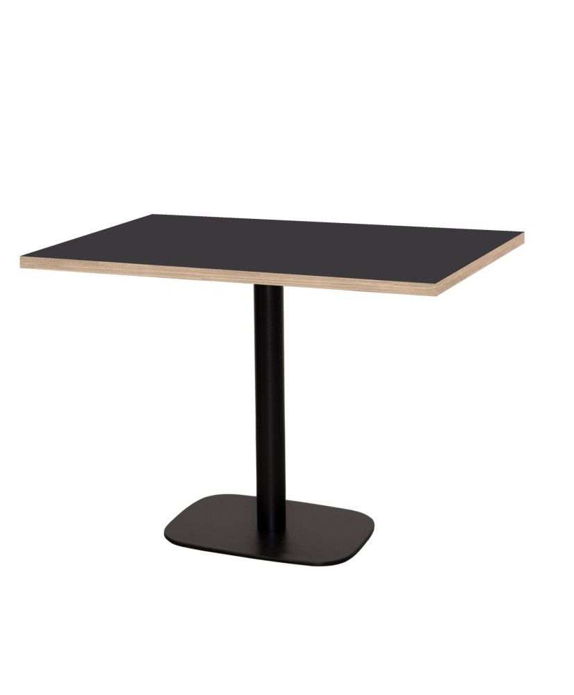 Table 120 x 70 cm - Round noir chants bois Table 120 x 70 cm - Round noir chants bois