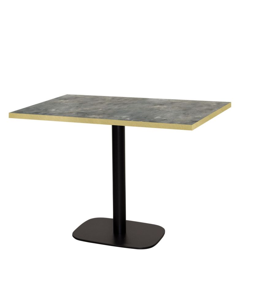 Table 120 x 70 cm - Round pierre métallisée chants laiton Table 120 x 70 cm - Round pierre métallisée chants laiton