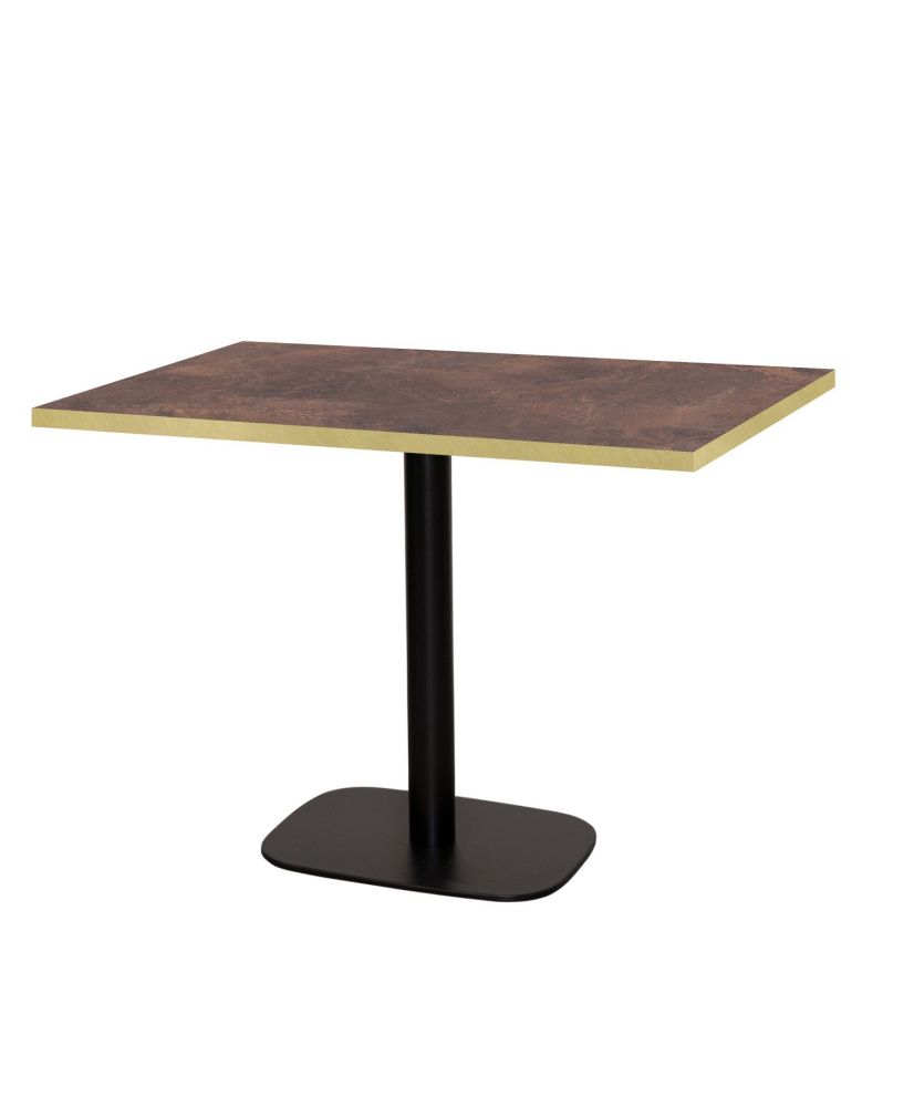 Table 120 x 70 cm - Round rust rock with brass edges Table 120 x 70 cm - Round rust rock with brass edges