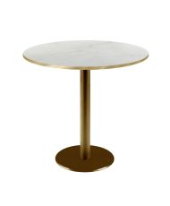 Runder Tisch Ø 70 cm Rom Bistro aus durchscheinendem Marmor