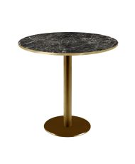 Runder Tisch Ø 70 cm Rom Bistro aus glänzendem schwarzem Marmor