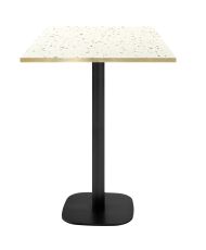 High table 60 x 60 cm - Round terrazzo cassata model with brass edges