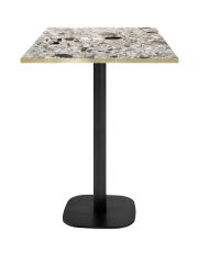 Bar table 60 x 60 cm - Round terrazzo cepp model with brass edges