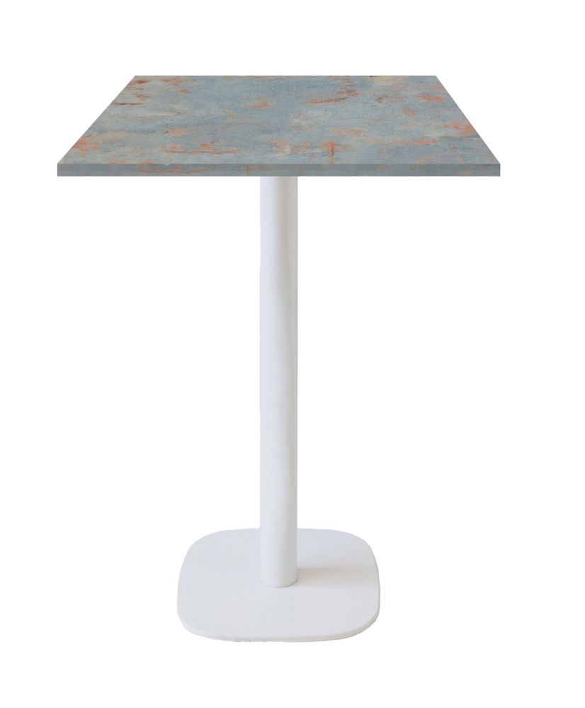 Standing table 60 x 60 cm - Round model, white rust gray foot Standing table 60 x 60 cm - Round model, white rust gray foot