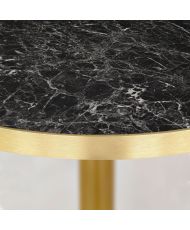 Round high bar Ø 60 cm Rome bistro glossy black marble
