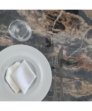 Runde Stehbar Ø 60 cm Rom Bistro aus glänzend geädertem Marmor