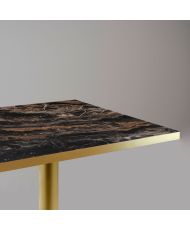 High table 60 x 60 cm Rome bistro glossy veined marble