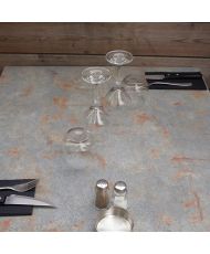 Table 120 x 70 cm - Round white rust gray foot