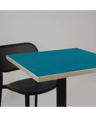 Table 70 x 70 cm - modèle Rome bleu avec chants bois