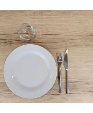 Table 70 x 70 cm - modèle Round pied blanc chêne delano