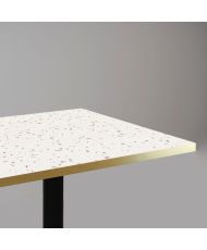 Table 70 x 70 cm - Round terrazzo cassata model with brass edges