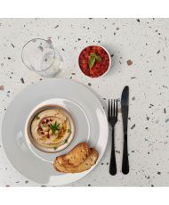 Table 70 x 70 cm - Round terrazzo cassata model with brass edges