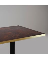 Table 70 x 70 cm - Round rust rock model with brass edges