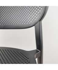 4 stackable polymer chairs for indoor and outdoor use