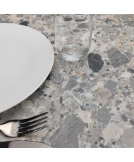 Foldable terrace table in Compact HPL cepp stone decor 70 x 70