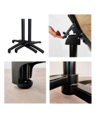 Anthracite gray foldable table height 90 cm + 2 high chairs for terrace