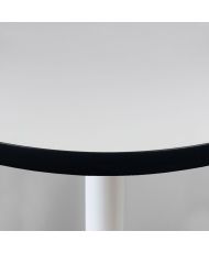 Round table Ø 70 cm - Round model, white base, black edges