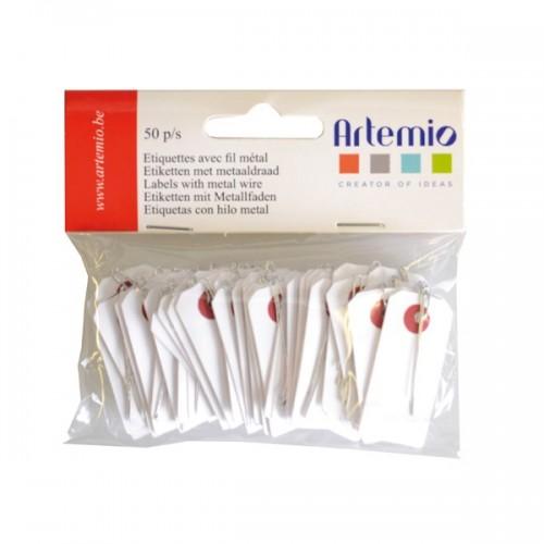 Mini white labels with wire 2 x 4 cm Mini white labels with wire 2 x 4 cm