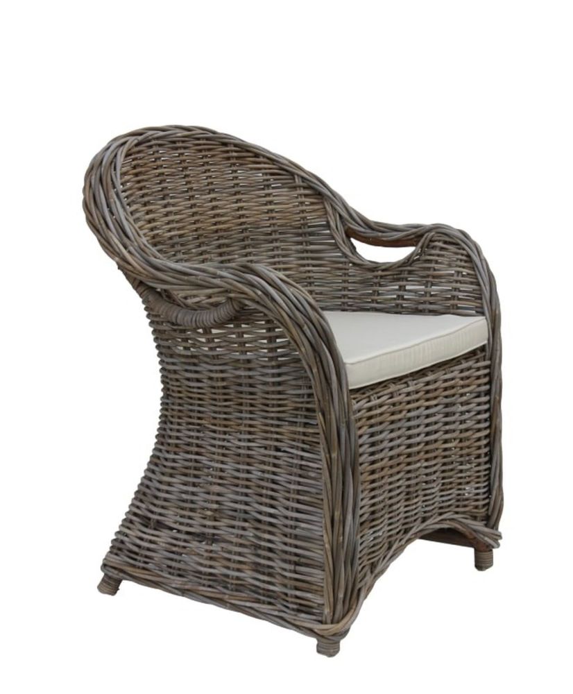 Collection HSM - Chaise de jardin avec accoudoir Parma - 65x65x87 - Gris / Crème - Koboo Collection HSM - Chaise de jardin avec accoudoir Parma - 65x65x87 - Gris / Crème - Koboo