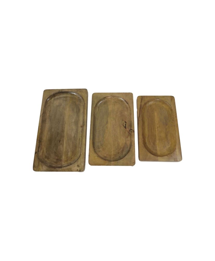 3 Plateaux décoratifs en bois 46 x 26 x 3 / 20 x 23 x 3 / 36 x 20 x 3 3 Plateaux décoratifs en bois 46 x 26 x 3 / 20 x 23 x 3 / 36 x 20 x 3