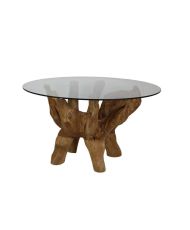 Table basse avec plateau en verre ø60 x 45 