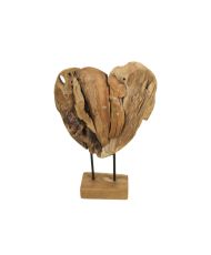 Collection HSM - Décoration Cœur Petit - 28x9x42 - Naturel - Teck