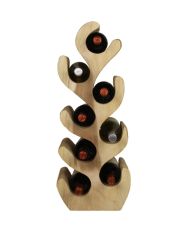 Collection HSM - Porte-bouteilles debout pour 9 bouteilles - 27x20x72 - Naturel - Munggur
