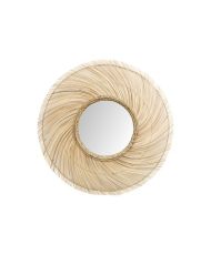 Collection HSM-Miroir Rond-90x5x90-Naturel-Bambou