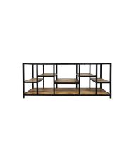 Meuble TV métal noir et bois 140 x 40 x 55