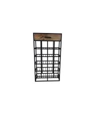 Collection HSM - Porte-bouteilles debout avec tiroir - 46x21x85 - Naturel/Noir - Mangue/Métal