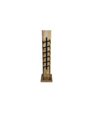 Collection HSM - Porte-bouteilles debout pour 6 bouteilles - 30x30x120 - Naturel/Noir - Mangue/Métal