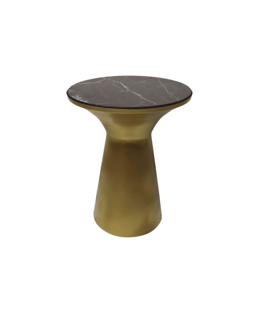 Table d'appoint ronde en métal et marbre ø40 x 50