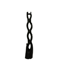 Portemanteau double sur pied noir en bois 30 x 30 x 190