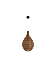 Suspension rotin et teck 34 x 34 x 58
