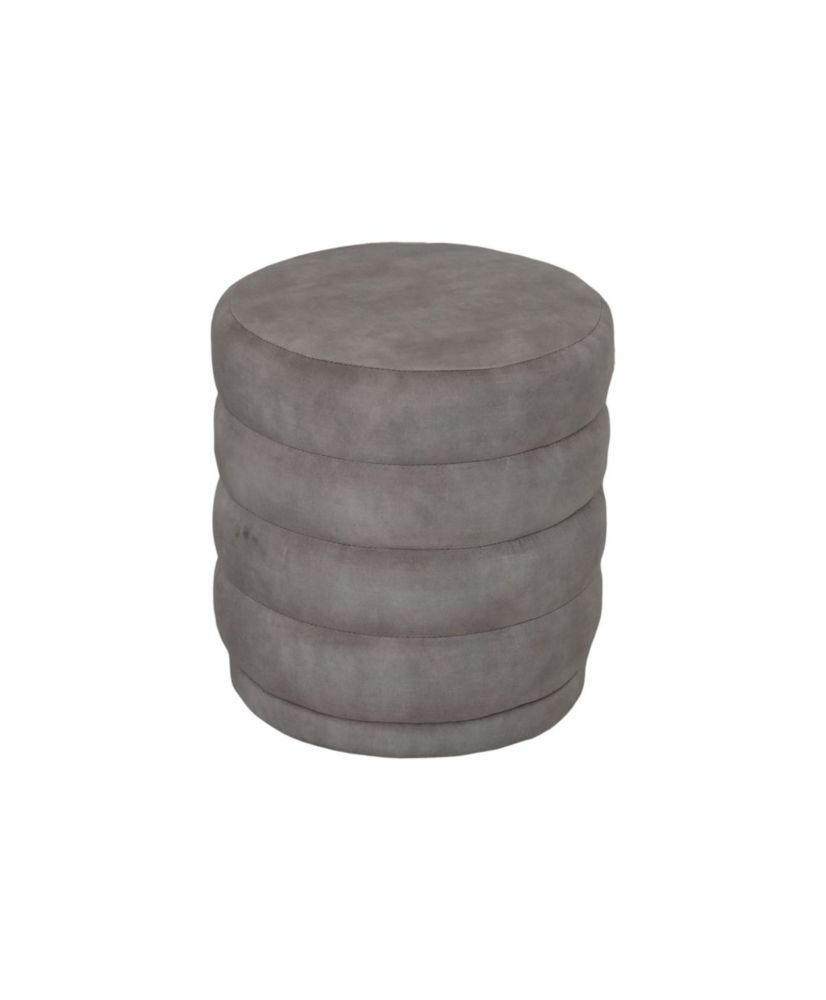 Collection HSM - Pouf rond Rings - 45x45x40 - Blanc - Tissu