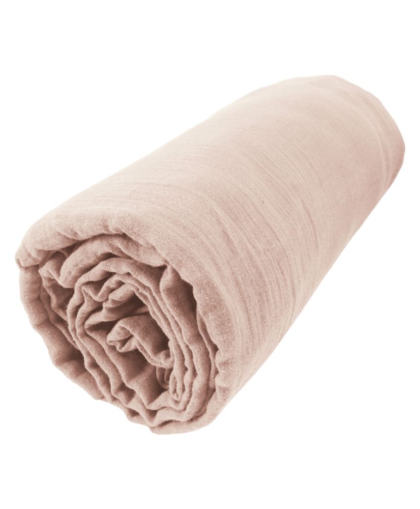 Drap housse 180 x 200 cm GAÏA Guimauve Drap housse 180 x 200 cm GAÏA Guimauve