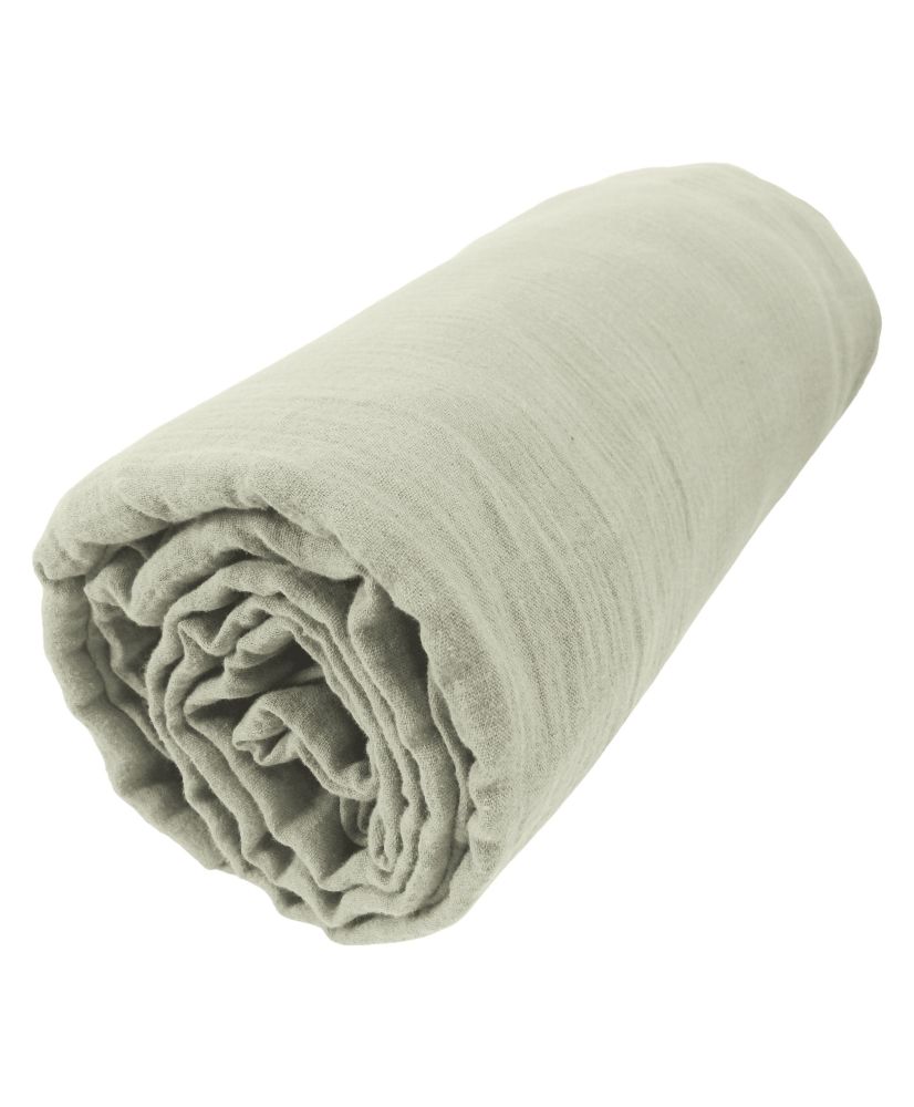 Drap housse 160 x 200 cm GAÏA Vert d'eau Drap housse 160 x 200 cm GAÏA Vert d'eau