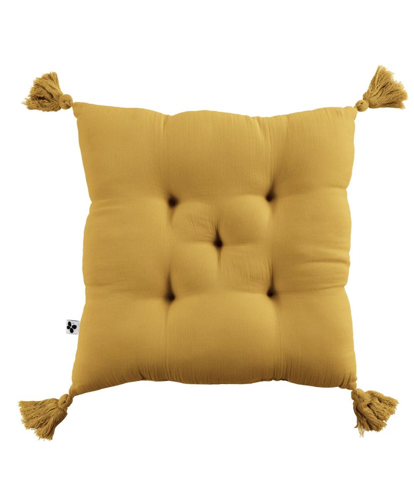 Coussin 40 x 40 cm GAÏA Safran Coussin 40 x 40 cm GAÏA Safran