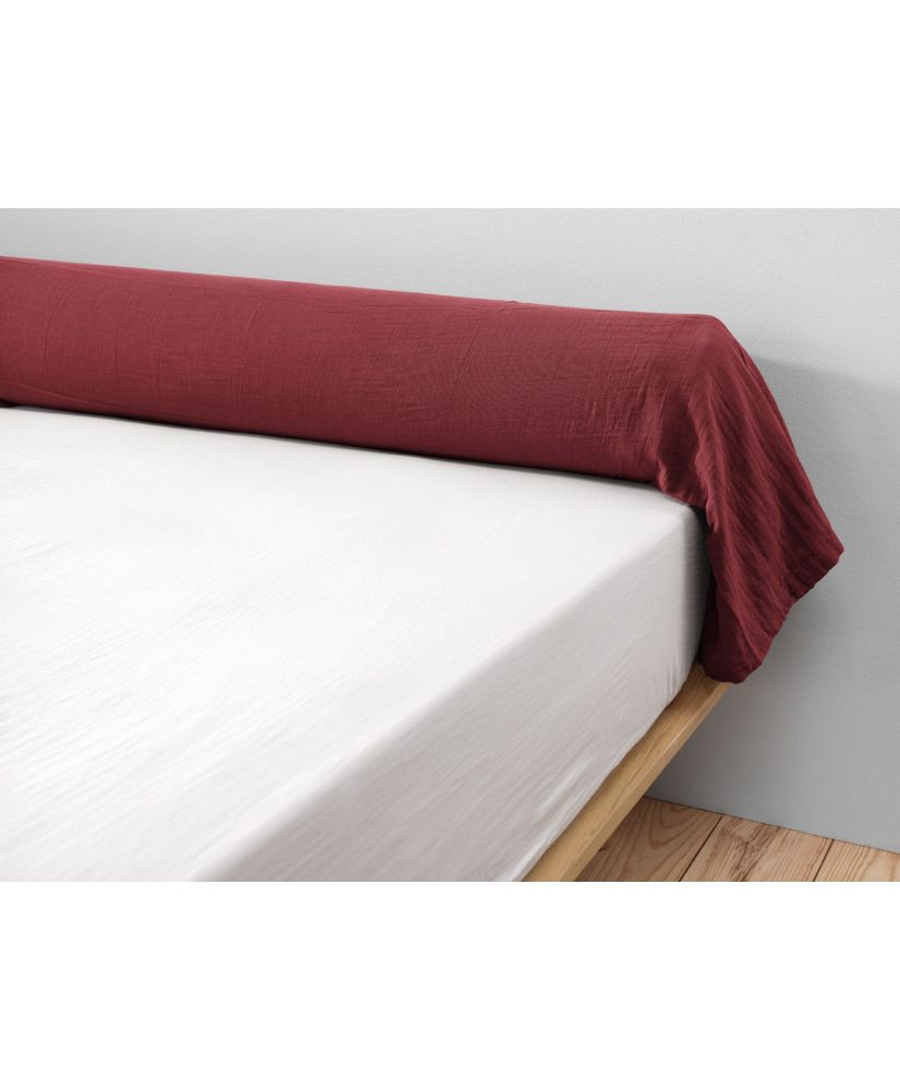 Taie de traversin 85 x 185 cm GAÏA Lie de vin Taie de traversin 85 x 185 cm GAÏA Lie de vin