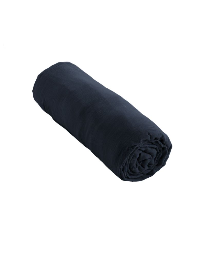 Fitted sheet 90 x 190 cm GAÏA Midnight Fitted sheet 90 x 190 cm GAÏA Midnight