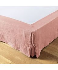 Cache-sommier 140 x 190 cm GAÏA Rose pêche