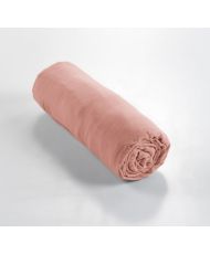 Fitted sheet 140 x 190 cm GAÏA Peach pink