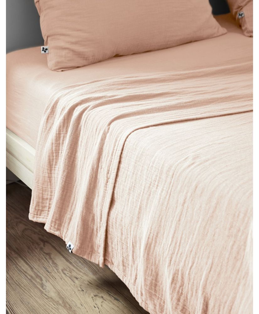 Drap plat 270 x 300 cm GAÏA Guimauve Drap plat 270 x 300 cm GAÏA Guimauve