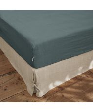 Fitted sheet 160 x 200 cm SOLINE Slate