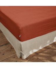 Fitted sheet 180 x 200 cm SOLINE Paprika